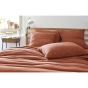 Taie d'oreiller gaze de coton brodée fil or 50 x 70 cm Gaia Chic Terracotta
