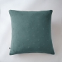 Taie d'oreiller brodée en gaze de coton 60 x 60 cm Gaïa Boho Bleu canard