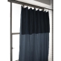 Rideau ajustable + 8 anneaux pince gaze de coton Luxe 140 x 300 cm Gaia Bleu foncé
