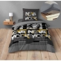 Pack housse de couette enfant 140 x 200 cm Big city + drap housse 90 x 190 Gris