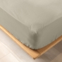 Drap housse Queen size 160 x 200 x 30 cm coton bio 57 fils Biolina Taupe