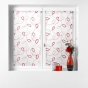 Paire droite passe tringle 2 x 60 x 160 cm voile sable brode hoops Rouge