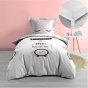 Pack parure de couette enfant Dring 140 x 200 cm + drap housse 90 x 190 x 30 Blanc