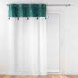 Voilage grande hauteur 140 x 280 cm voile sablé + haut velours Evie Bleu