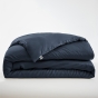 Pack Housse de couette 240 x 220 cm bambou de satin 120 fils Salomé + Drap housse 140 x 190 cm Bleu nuit