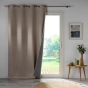 Rideau a oeillets 140 x 260 cm 100% occultant/chambray uni Crepuscule Beige