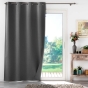 Rideau a oeillets 135 x 260 cm 100% occultant thermique uni occultissime Anthracite