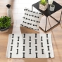 Tapis rectangle 50 x 80 cm coton tisse uni+fils coupes juline Naturel