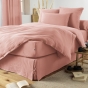 Drap Housse Double Gaze de Coton Rose pêche – 160 x 200 cm – Bonnet 30 cm