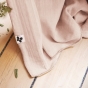 Rideau ajustable + 8 anneaux pince gaze de coton 140 x 300 cm guimauve Rose