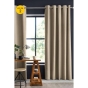 Lot de 2 rideaux occultant 140 x 280 cm grande hauteur Obscure Beige