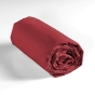 Drap housse 2 personnes 160 x 200 cm uni 57 fils lina Marsala