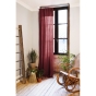 Lot de 2 rideaux 140 x 300 cm réglables double gaze de coton Bordeaux