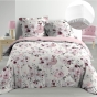 Pack Housse de couette Percale luxe 220x240 cm  Flower Blanc + drap housse 140x190 Blanc