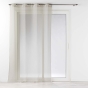 Lot de 2 Voilages à oeillets 140 x 240 cm liseré blanc Louise Beige