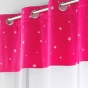 Voilage a oeillets 140 x 240 cm Velours phosphorescent Moonlight Fuchsia