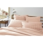 Taie d'oreiller brodée en gaze de coton 60 x 60 cm Gaïa Boho Rose clair