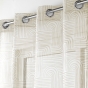 Voilage grande hauteur a oeillets 140 x 280 cm voile sable imprime pandore Blanc