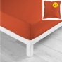 Pack drap housse 180x200cm + 2 taies 63x63 coton 57 fils Paprika