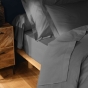 Taie d'oreiller 63 x 63 cm uni 57 fils lina  +point bourdon Anthracite