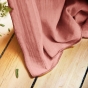 Rideau Galon Fronceur 140 x 240 cm - Double Gaze de Coton  - Uni Gaïa Rose Pêche