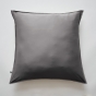 Ensembe drap housse 140 x 190 cm + 2 taies 60 x 60 cm en bambou de satin Salomé Anthracite