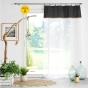 Lot de 2 Voilages à anneau 140 x 240 cm en polycoton sablé + jute Leana Noir