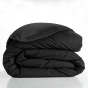 Housse de couette 2 personnes 240 x 220 cm uni 57 fils lina Noir