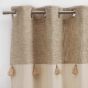 Lot de 4 Rideaux à Œillets - 140 x 240 cm - Polycoton Uni avec Haut Métallisé Sultan Or