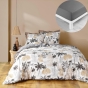 Parure de Lit Scarlett Gris 240 x 220 cm + Drap-Housse 140x190 cm Gris