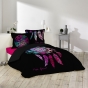 Pack parure de couette 260x240 cm Porte bonheur + drap housse 160x200 Noir