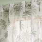 Voilage à Œillets 140 x 240 cm - Voile Sablé Imprimé Palmea Vert