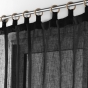 Voilage a oeillets bois 140 x 240 cm voile tissé Minalisa Noir