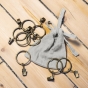 Rideau ajustable + 8 anneaux pince gaze de coton 140 x 300 cm Gris clair