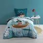 Pack housse de couette enfant 140 x 200 cm Moussaillon + drap housse 90 x 190 x 30 Bleu