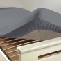 Drap housse 2 personnes 140 x 190 cm uni 57 fils lina Gris souris