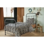 Housse de couette 140 x 200 cm double gaze de coton imprimée Capucine Bleu foncé