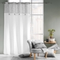 Coussin dehoussable pompon 40x60 cm coton/polyester imp.+dentelle Flavie