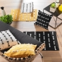 Tapis rectangle 50 x 80 cm coton tisse uni+fils coupes juline Noir