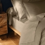 Taie d'oreiller 63 x 63 cm uni 57 fils lina  +point bourdon Sable
