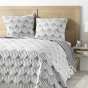 Couvre lit 2 pers matelassé + 2 housses 60x60 220 x 240 cm jersey/microfibre Faustine