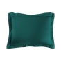 Taie d'oreiller 50 x 70 cm uni 57 fils lina  +point bourdon Emeraude