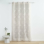 Voilage a oeillets 140 x 280 cm voile sablé brodé Berry Taupe