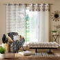 Panneau a oeillets 140 x 240 cm voile sable+top imprime+pompon nalika top Sans