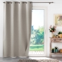 Lot de 2 Rideaux a oeillets 135 x 260 cm 100% occultant thermique uni occultissime Beige