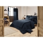 Housse de couette double gaze de coton luxe  240 x 220 cm Gaia Bleu foncé