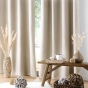 Lot de 2 rideaux à œillets isolant doublé polaire Jupiter Beige 140 x 260 cm