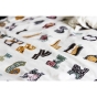 Parure de lit (housse de couette + 1 taie d'oreiller) coton imprimé 140 x 200 cm Farandole