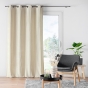Lot de 2 Rideaux a oeillets 140 x 260 cm velours jacquard Mika Beige