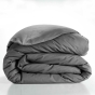 Housse de couette 2 personnes 240 x 220 cm uni 57 fils lina Anthracite